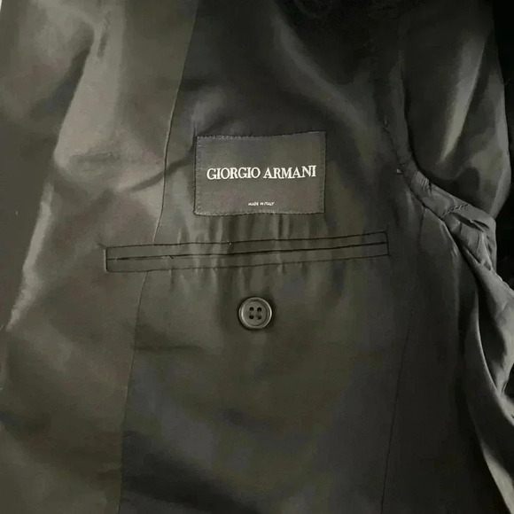 Giorgio Armani Silk Blend Lightweight Snap Closure Blazer Black Size 50 US 40 - Picture 2 of 16